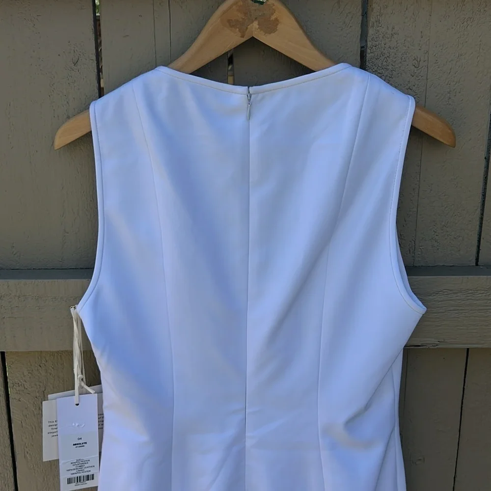 NWT Etcetera White Sleeveless Dress Wedding Bridal Shower Sheath Dress Size 4 - Picture 10 of 10